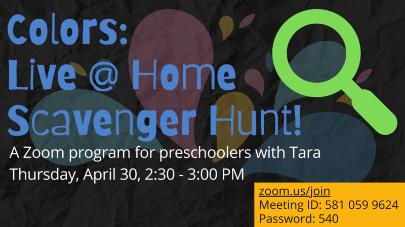 Banner Image for Home Scavenger Hunt for Preschoolers