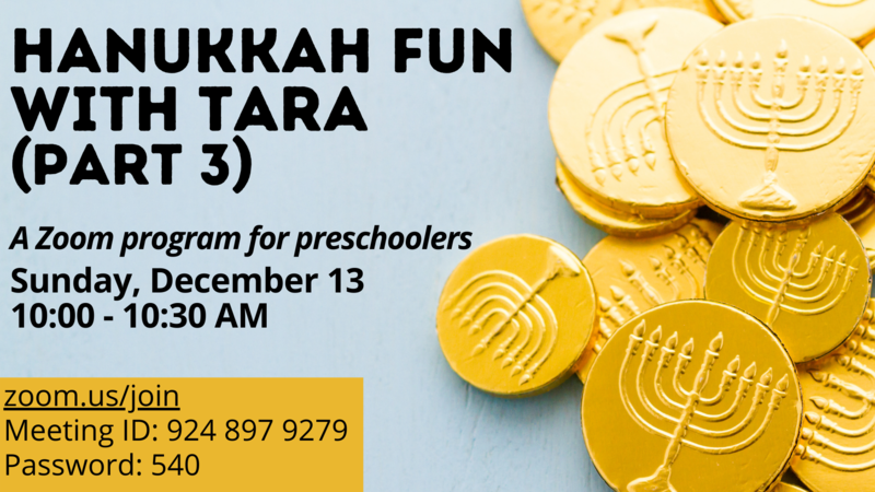 Banner Image for Hanukkah Fun with Tara - Part 3